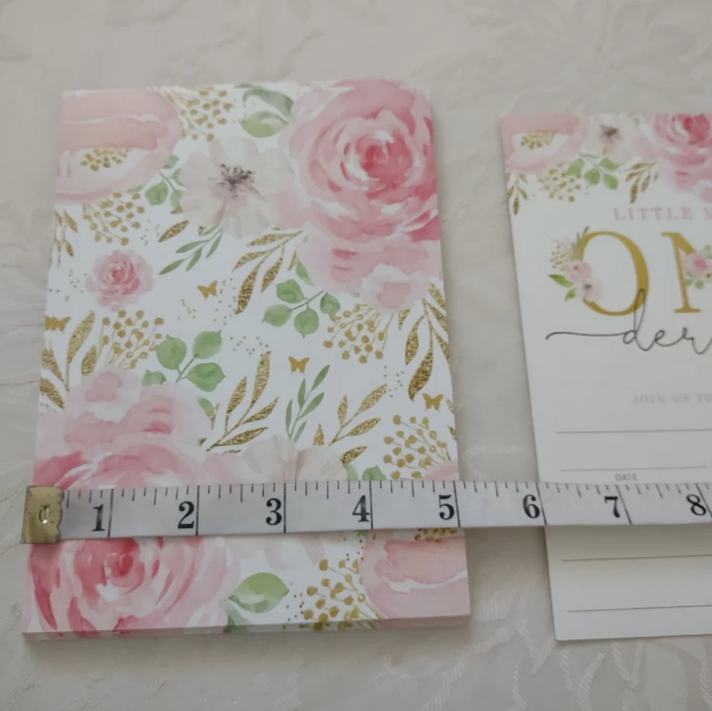 Pink flower roses Join Us To Celebrate Little Miss One 20 invitations